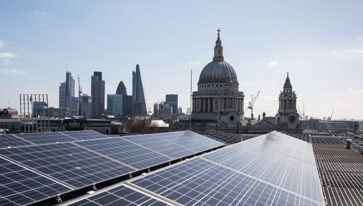 A PV array at Landsec's Ludgate building